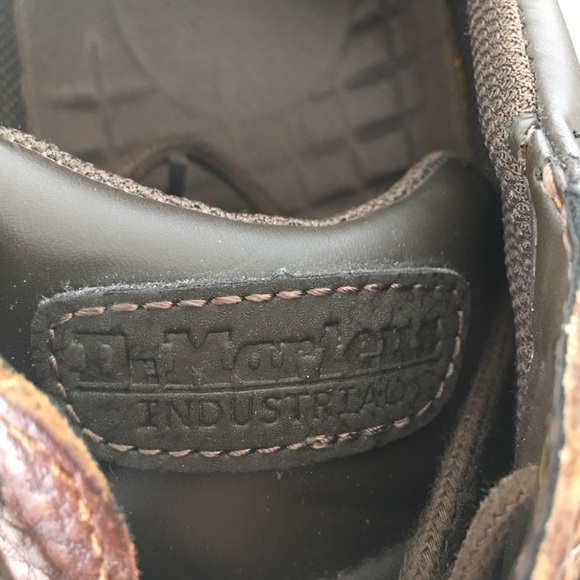 Dr. Doc Martens Shoes Slip Resistant Brown Leather Oxford Mens Sz 10 - Picture 10 of 13